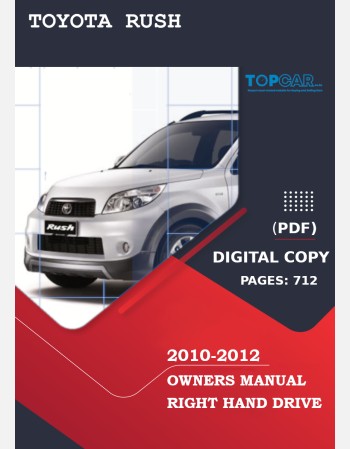 toyota rush 2010-2012 owners manual in english